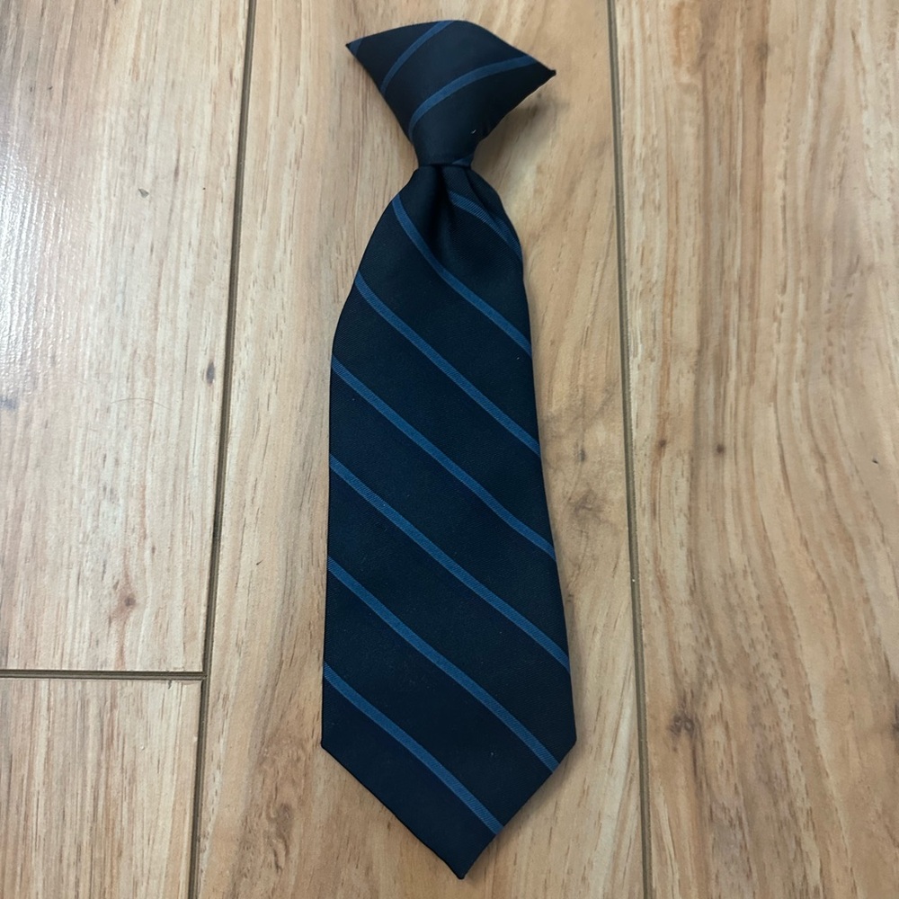 Kid's Black and Blue Striped Tie